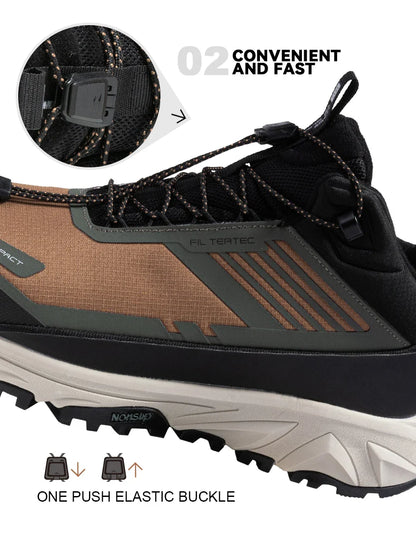 Men Hiking Shoes Outdoor Waterproof Resistant Sneakers Male Winter Comfort Plush Warm Casual Walking Shoes Non-Slip