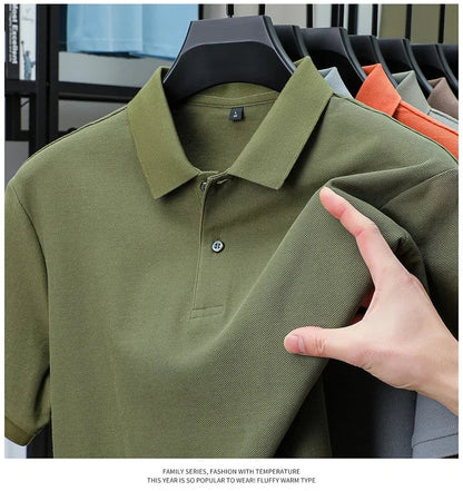 20 Colors Men's 100% Cotton Polo Shirt - Summer Casual Breathable Tee,Ideal for Golf and Sports,Business Casual,Silk-Like Finish