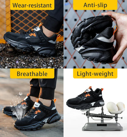 Men's safety shoes, work shoes, anti smashing and anti piercing work boots, indestructible safety boots