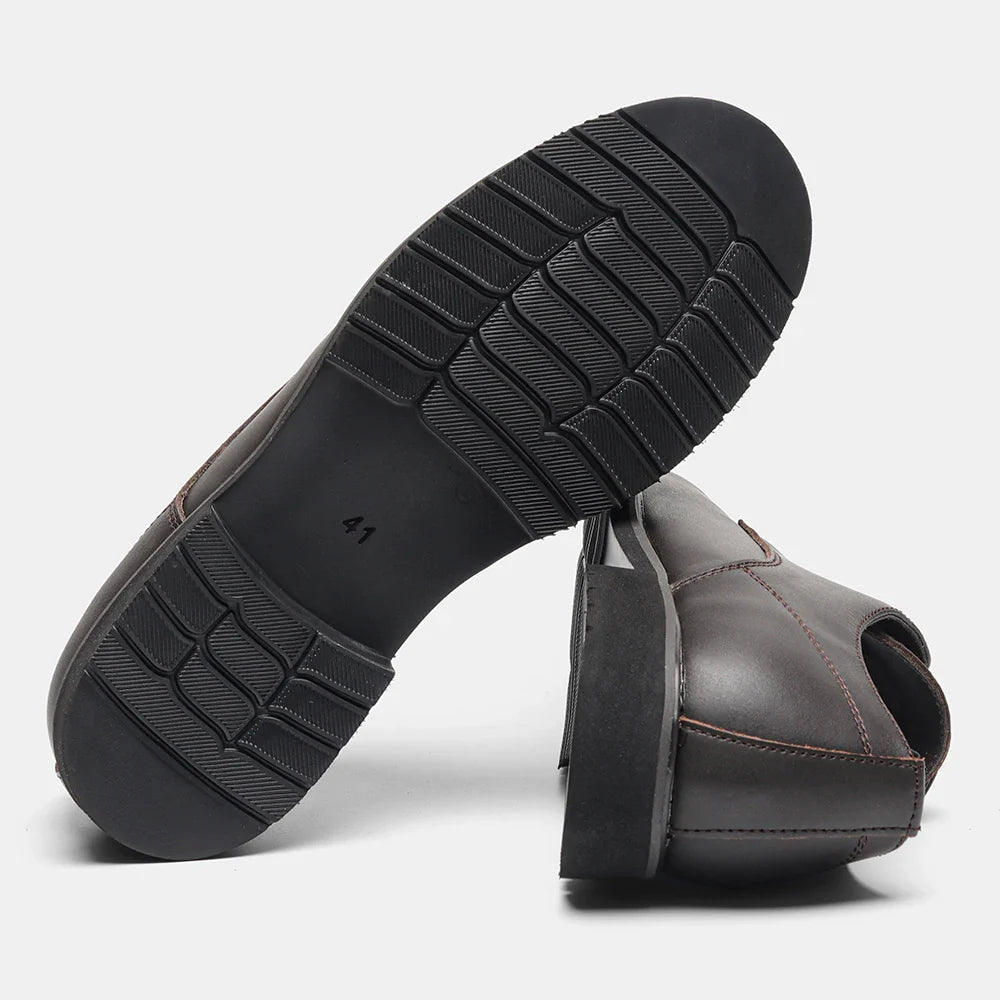 Genuine Leather Men Derby Shoes Ultralight Comfortable fashion Men Casual shoes Black Men Leather Shoes #KD6675