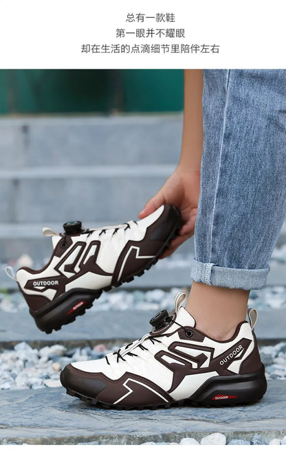 Men's Casual Sports Shoes Size 40-47 Rotating Lace-Up Men's Shoes Outdoor Non-Slip Breathable Comfortable Men's Sports Shoes