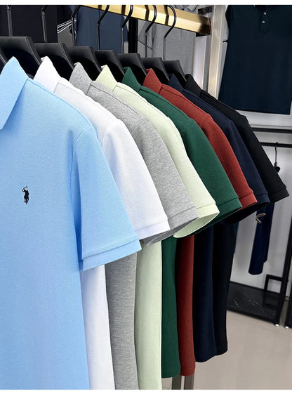 High end brand 100% cotton short sleeve polo shirt men luxur pony embroidery comfort breathable fashion T-shirt summer new top