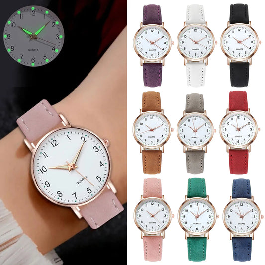 Fashion Watch For Women Leather Belt Watches Ladies Luxury Analog Quartz Luminous Wristwatch Clock Relogio Feminino