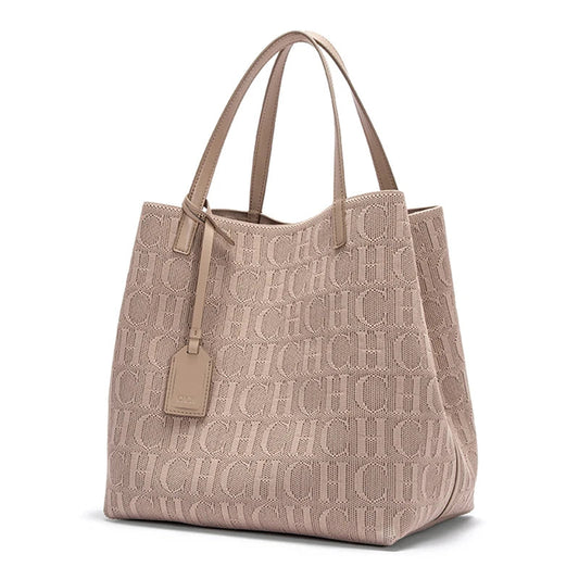 Tote Bag New Large Capacity Black Simple Knitted Shopping Bag 27*20*28cm