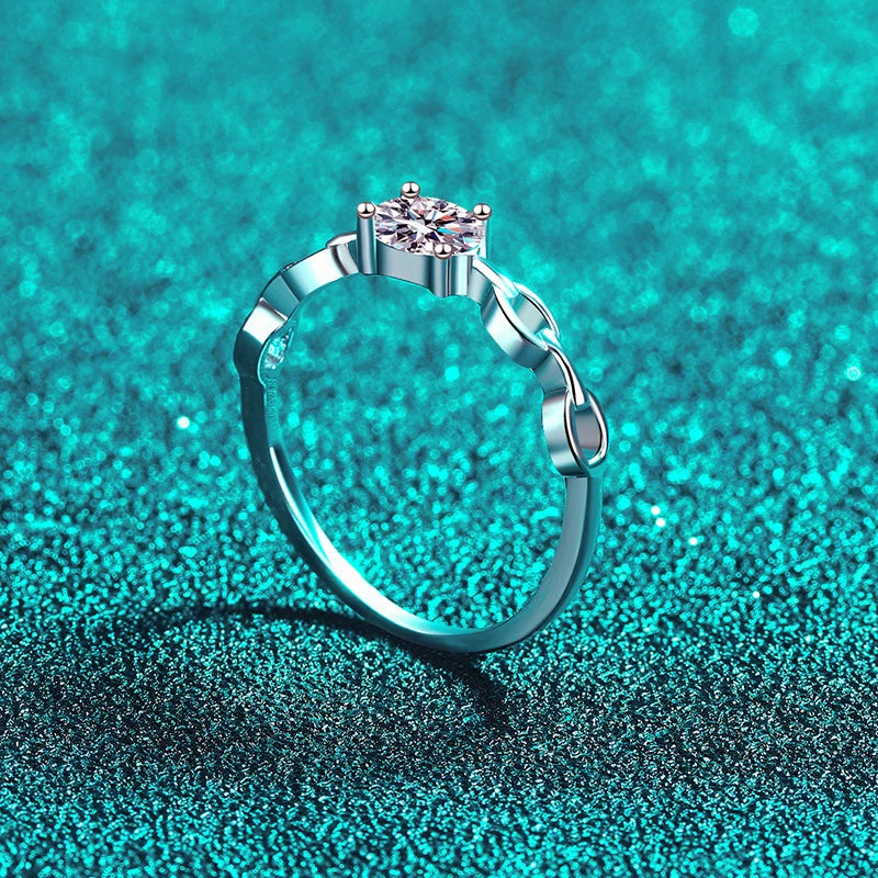 0.5ct D Oval Cut Moissanite Ring for Women 925 Sterling Silver Lab Diamond Engagement Wedding Rings Jewelry Bands