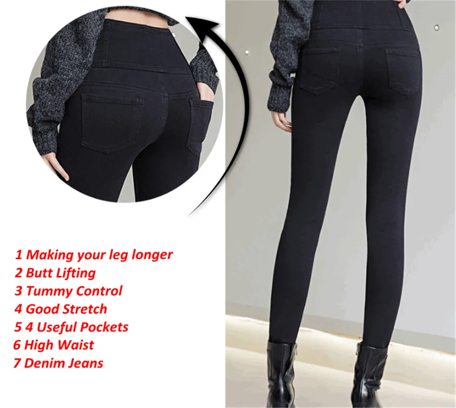 Button Fly Jeans High Waist Front for Women