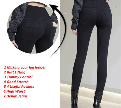 Button Fly Jeans High Waist Front for Women