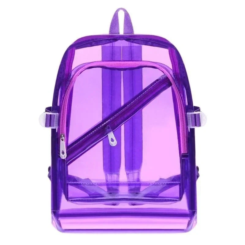 Fashion Transparent Backpack Waterproof PVC Clear Plastic Daily Mini Teenager Girls Notebook School Bag