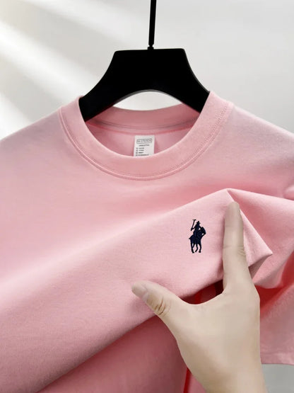 Luxury brand short sleeve men's round neck T-shirt summer fashion classic pony embroidery design 100cotton breathable casual top