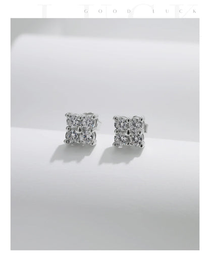 Simple D Color Moissanite 925 Sterling Silver Dazzling Lab Created Diamond Ideal Cut Stud Earrings For Women Jewelry