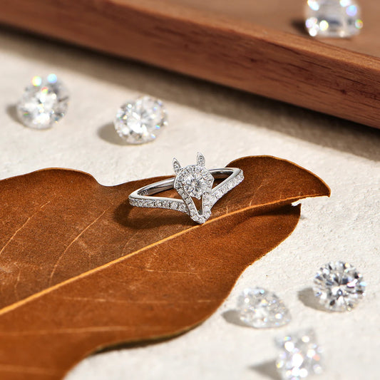 925 Sterling Silver Ring for Women Men Horsehead Center Round Moissanite Original Design Rings Wedding Animal Jewelry