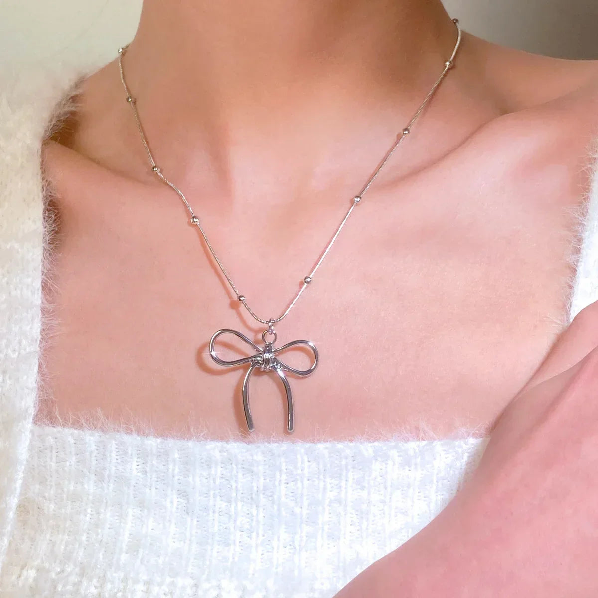 Pendent Necklace for Women Punk Simple Zircon Tassel Clavicle Chain Choker Elegent Party Gift Jewelry Girl