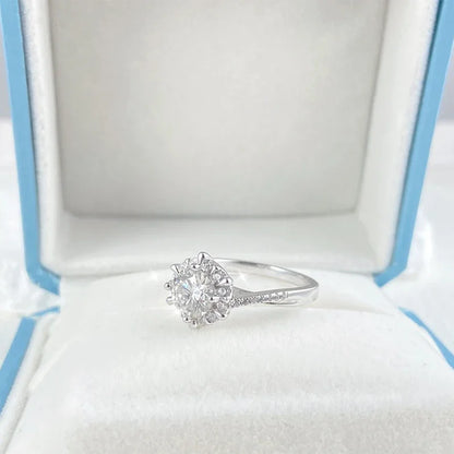 0.5/1CT Moissanite Diamond Rings Wedding Band for Women 925 Sterling Silver Plated 18k White Gold Promise Ring Certified