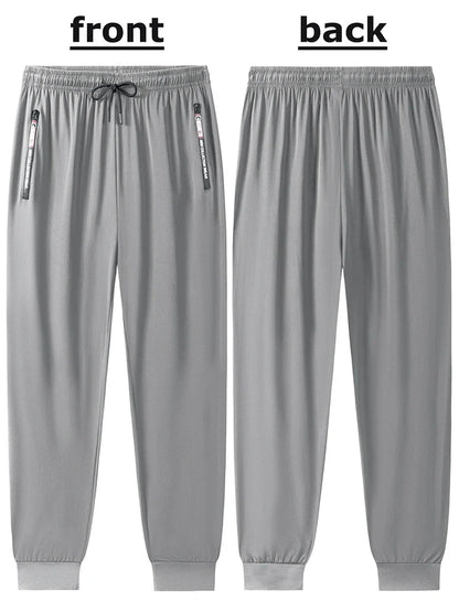Men's Athletic Stretchy Quick Dry Pants with Zipper Pockets Lightweight Sweatpants for Outdoor Hiking Fishing Running Workout