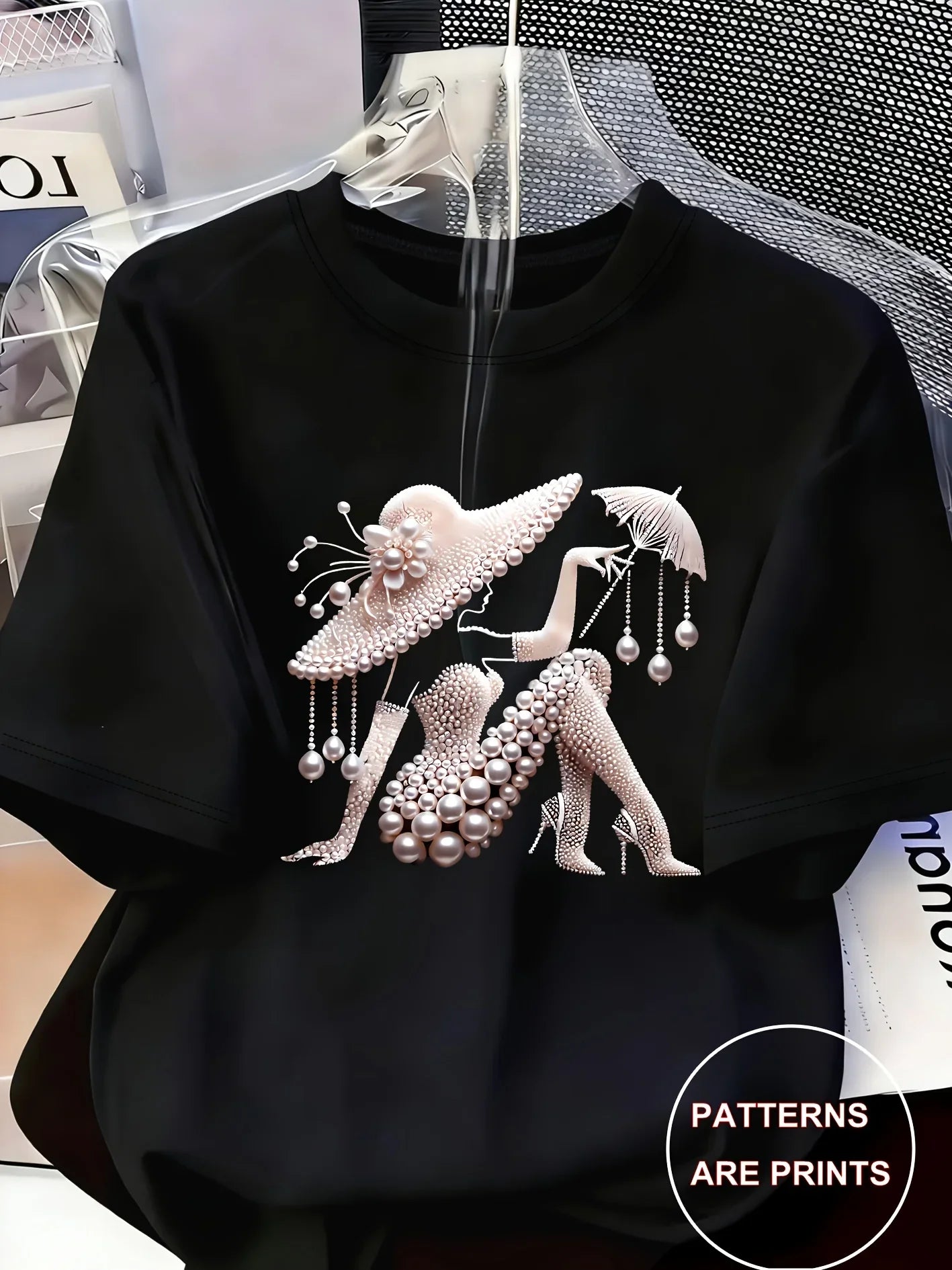 Elegant and Light Luxury Style Outfit Women's Printed T-shirt Light Luxury Gorgeous Daily Spring/summer Casual  Short Sleeve Top