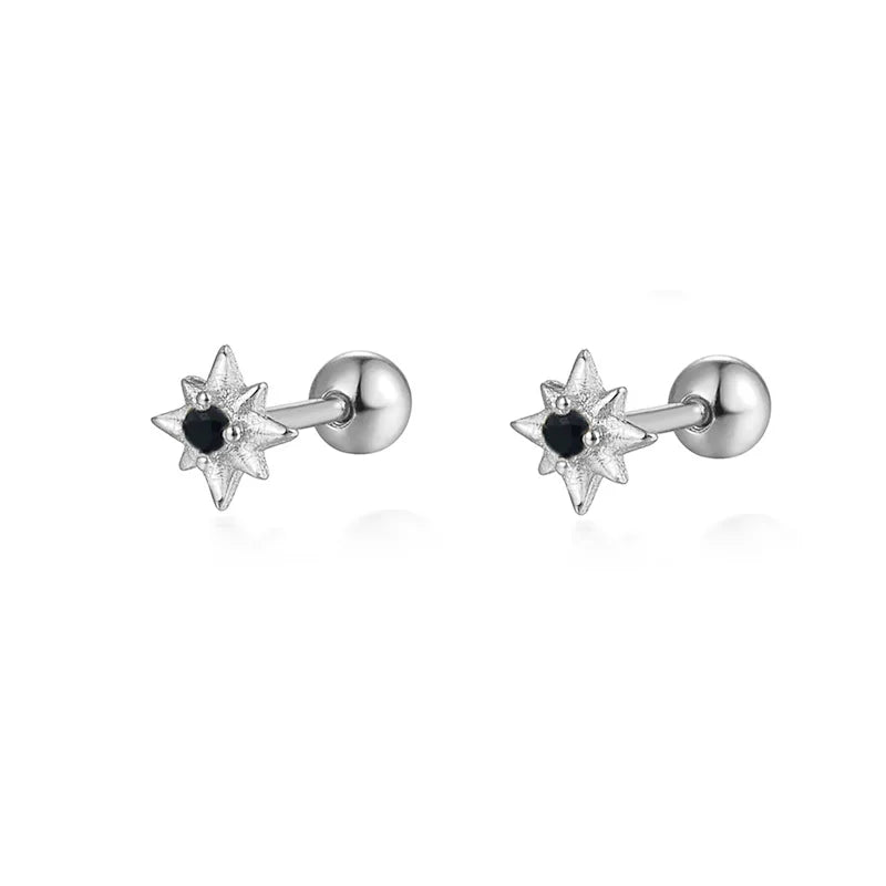 925 Sterling Silver Fashion Love Butterfly Romantic Star Crown Screw Stud Earrings for Women Ear Bone Piercing Jewelry