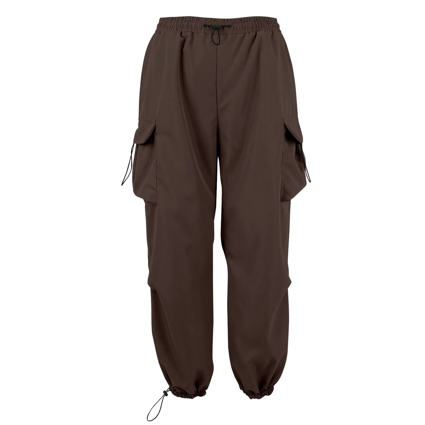 Cool Streetwear Versatile Quicky Drying Wide Leg Low Waist Drawstring Cargo Trousers Fashion Daily Casual Pockets Pants For Male