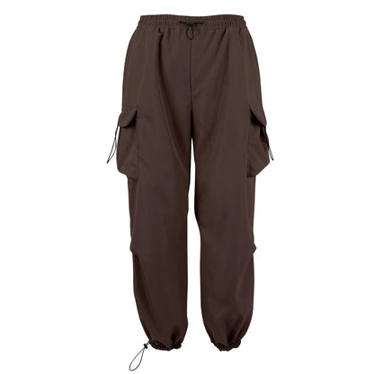 Cool Streetwear Versatile Quicky Drying Wide Leg Low Waist Drawstring Cargo Trousers Fashion Daily Casual Pockets Pants For Male