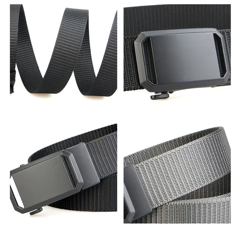 Tactical Belt For Men Canvas Automatic Buckle Belt Man Durable Casual Outdoor Hunting Adventures Training Pants Waist Belt Golf