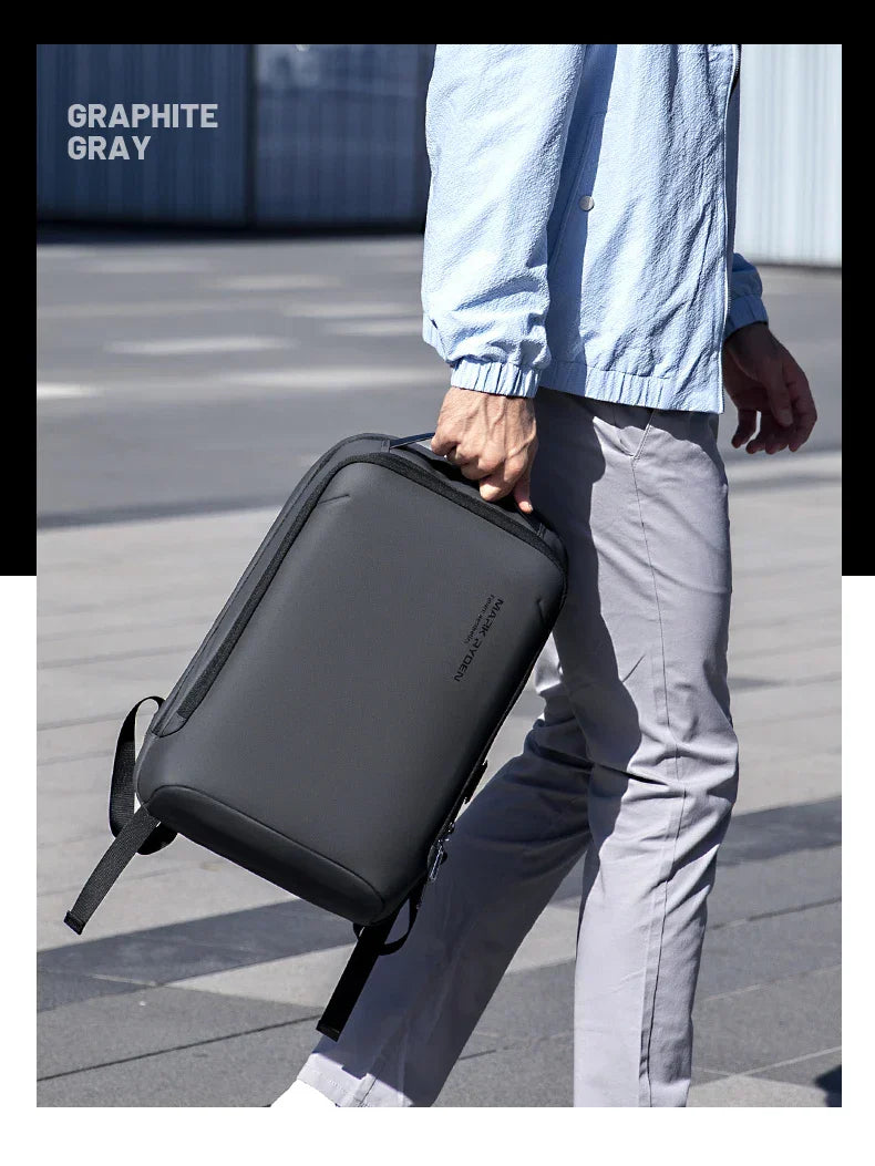 Slim Laptop Backpack for Men Business Minimalist Backpack YKK Zipper Scratch Resistant With USB