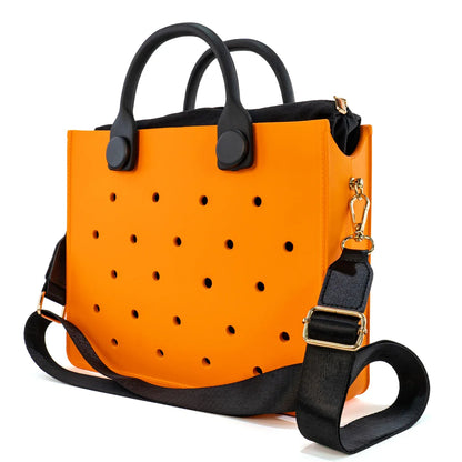 Large Leather Shoulder Bag Handbag Tote Bag Storage for Women Casual Waterproof Beach Bag Hole Fit Charm Fashion Storage Bag