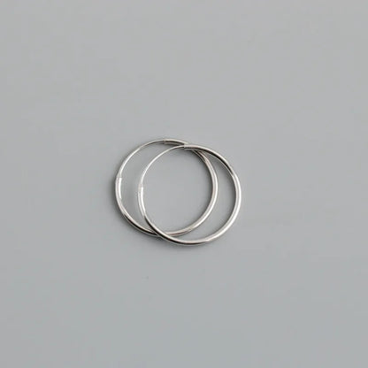 Genuine 925 Sterling Silver Fashion Korean Simple Hoop Earrings for Women Men Charming Chic Party Jewelry Accessories