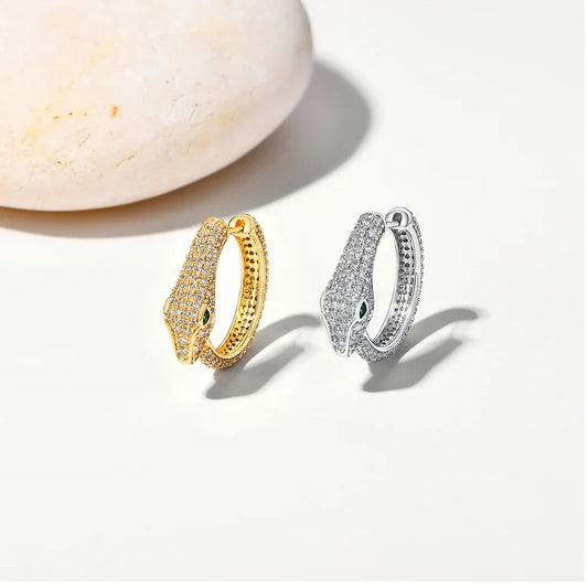 925 Silver Snake Earrings D Color VVS1 Full Moissanite Hoop Studs For  Women Man Party Engagement Jewelry Accessories