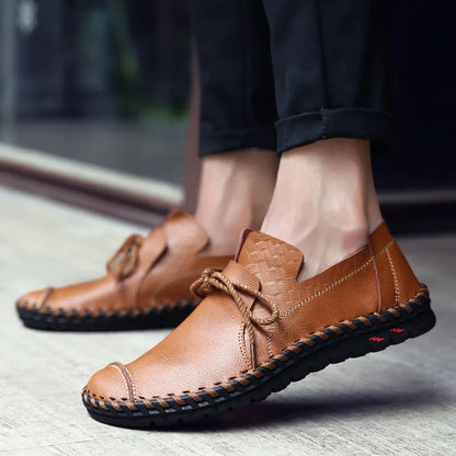 Spring Handmade Leather Men Shoes Casual Sneakers Slip On Loafers Men Driving Soft Leather Shoes Men Hot Sale Zapatillas Hombre