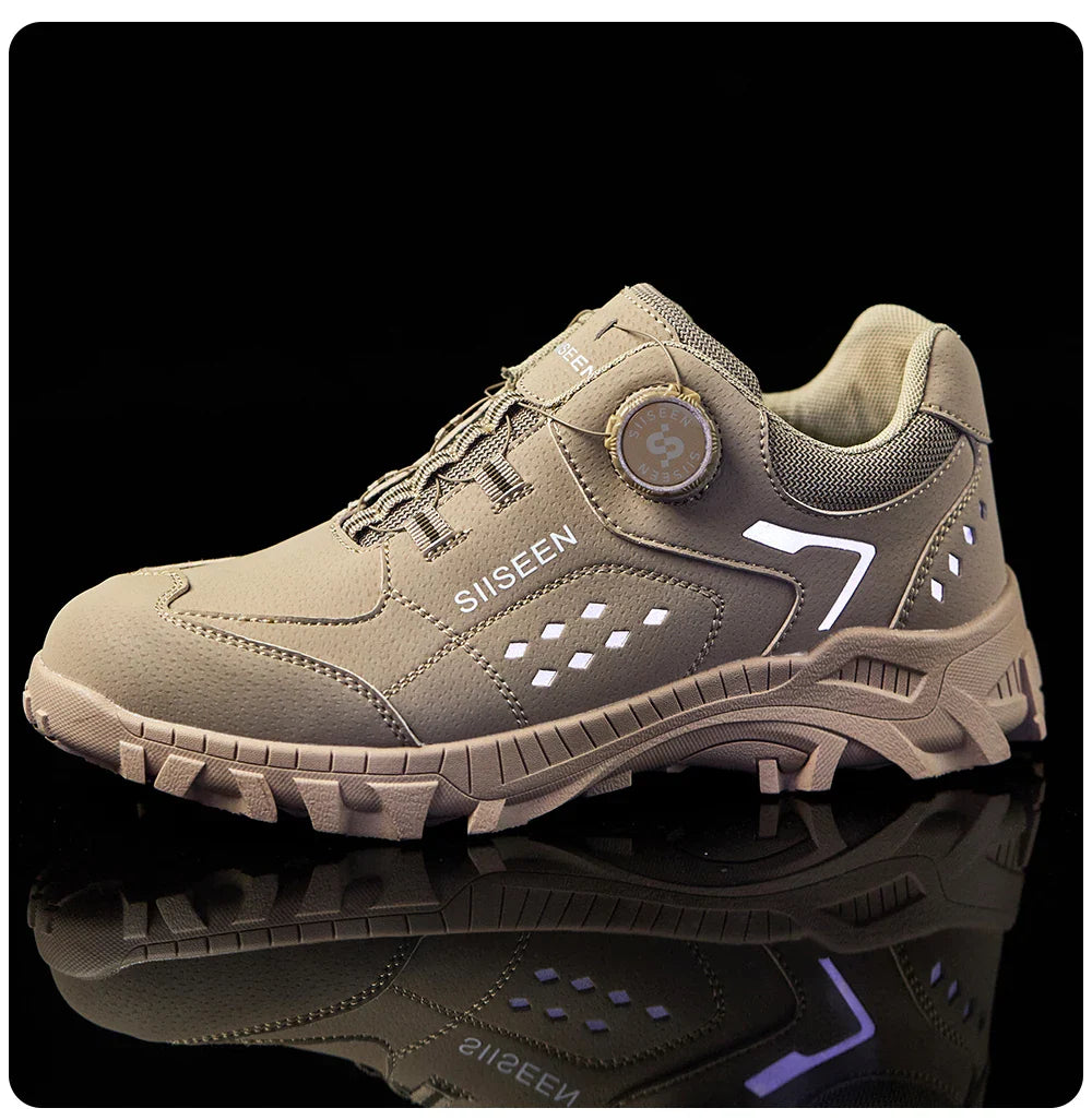 Men's Steel Head Safety Shoes Puncture And Smash Resistant Lightweight Sole Breathable Upper for Outdoor Workshop Work Shoes