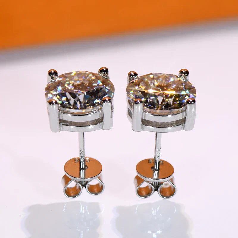 3mm/4mm/5mm/6.5mm/8mm/9mm/10mm/11mm Certified D VVS1 Moissanite Stud Earrings 925 Silver Earrings For Women Men Jewelry