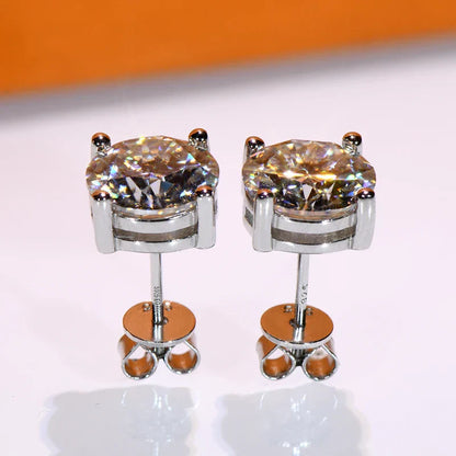 3mm/4mm/5mm/6.5mm/8mm/9mm/10mm/11mm Certified D VVS1 Moissanite Stud Earrings 925 Silver Earrings For Women Men Jewelry