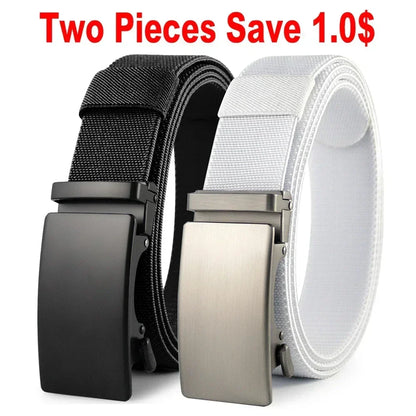 Men Belt Elastic Metal Automatic Buckle Army Outdoor Hunting Tactical Jeans Pants Belt Nylon Breathable Belts 150 Big Size Belts