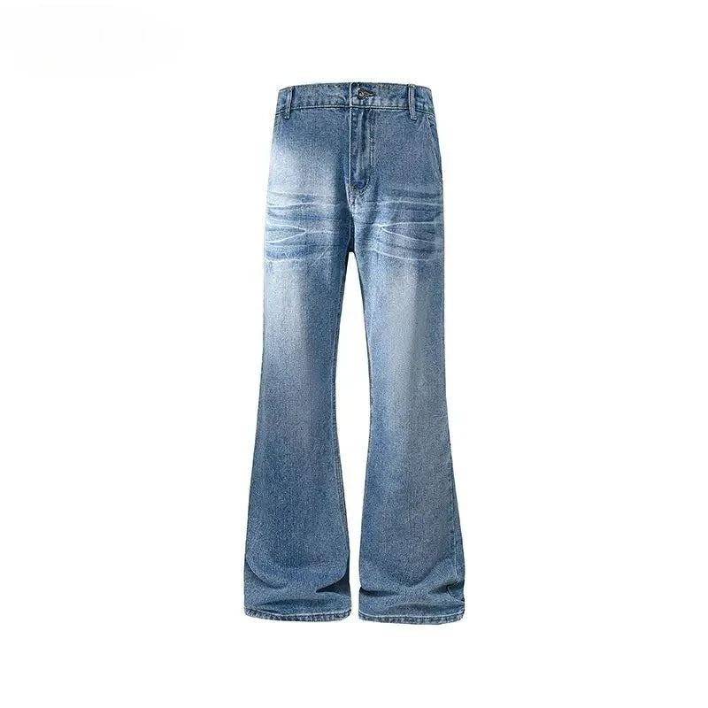 Retro Denim Pants Men's Jeans Loose Straight Casual Trousers Vintage Jeans Y2k Clothes Men's Pants Baggy Jeans Man  Four Seasons