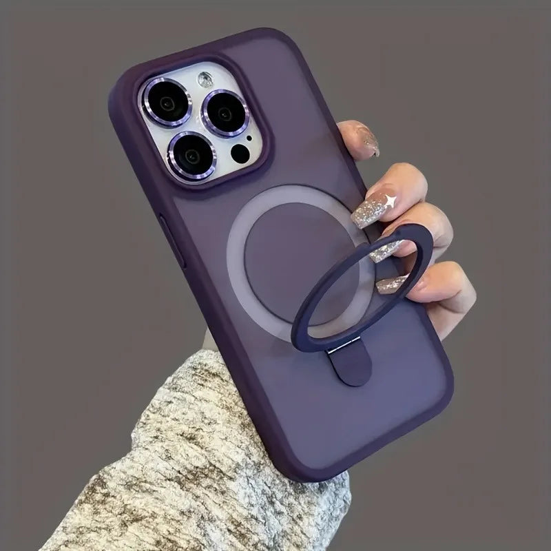 Magnetic Holder Armor Shockproof Wireless Charging Phone Case for iPhone 17 16 15 14 13 12 11 Pro Max 17 Air Cases Cover