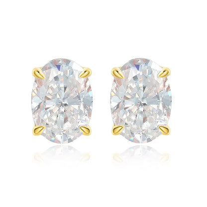 Rose Gold 1-4CT Oval Cut Moissanite Stud Earrings for Women Girls Jewelry Lab Diamond Classic Earring Pure S925 Silver