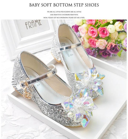 Flower Children's Shoes Beach Princess Girl Shoes For Kids Glitter Wedding Party Shoes Infantil Chaussure Enfant