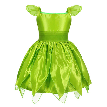 Girls Flower Fairy Dress Up Kids Princess Dress With Wings Halloween Princess Costume Elves Party Tinkerbell Tinker Bell Dress