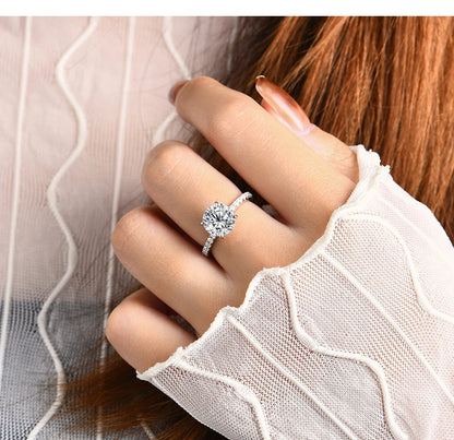 New Brand 18K 14K 10K Yellow Gold Moissanite Ring Round Cut 3.0CT Ring for Women Birthday Diamond for Wedding Gift