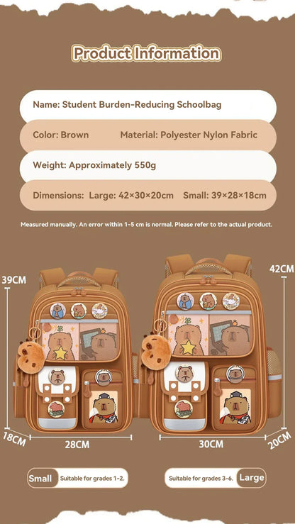 School Bag Waterproof Backpack Large Capacity Alleviate Burden Protecting Spine Widen Straps Backpack for Students Gift