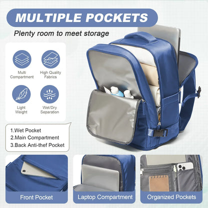 Travel Backpack for Women Men, Ryanair Backpack 40x20x25 Cabin Airplane Luggage EasyJet 45x36x20 Backpack Business Laptop Bag