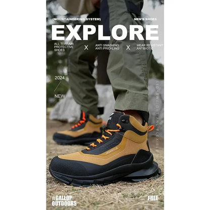 Anti Splash Water Safety Shoes Men Wear Resistant Work Boots Steel Toe Shoes Puncture-Proof Protective Shoes Security Sneakers