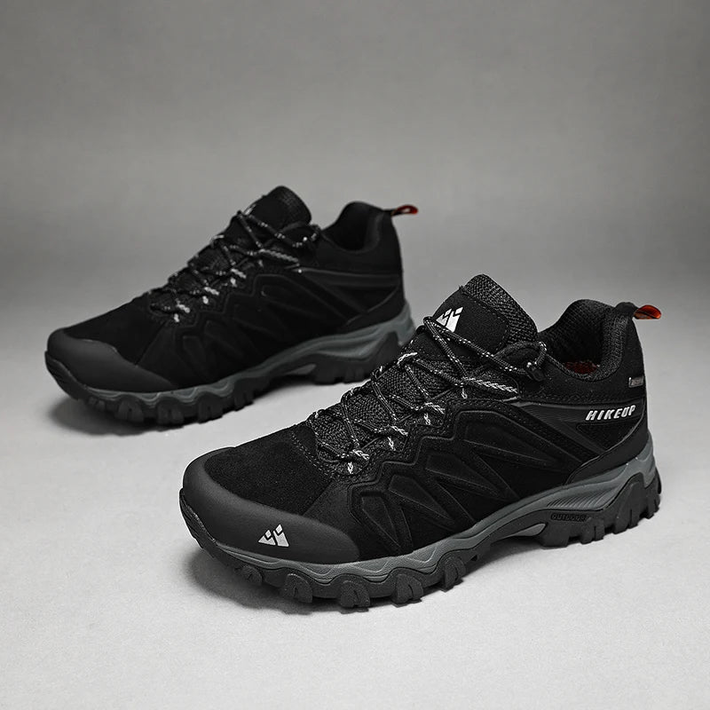 High Quality Leather Hiking Shoes Durable Outdoor Sport Men Trekking Leather Shoes Lace-Up Climbing Hunting Sneakers