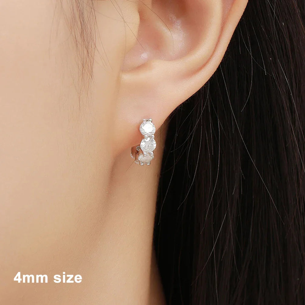 D VVS1 Moissanite Earring s925 Sterling Silver Plated 18k White Gold Fine Jewelry with GRA Wedding Earrings for Women