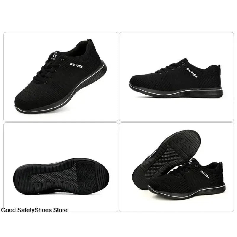 Steel Toe Safety Shoes  Anti Smashing Lightweight Work Sports Shoes  Indestructible Breathable Work Safety Shoes  Men's Comfort