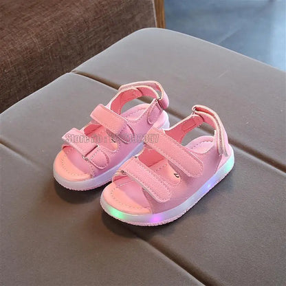 Baby Anti Slippery Toddler Sandals Children Led Light Up Girls Luminous Boys Luminous Sole Shoes