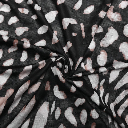 Sexy Sheer Print Leopard Bandage Women Dress Long Sleeve Mini Dress Lady Spring Slim Elegant Party Club Dress