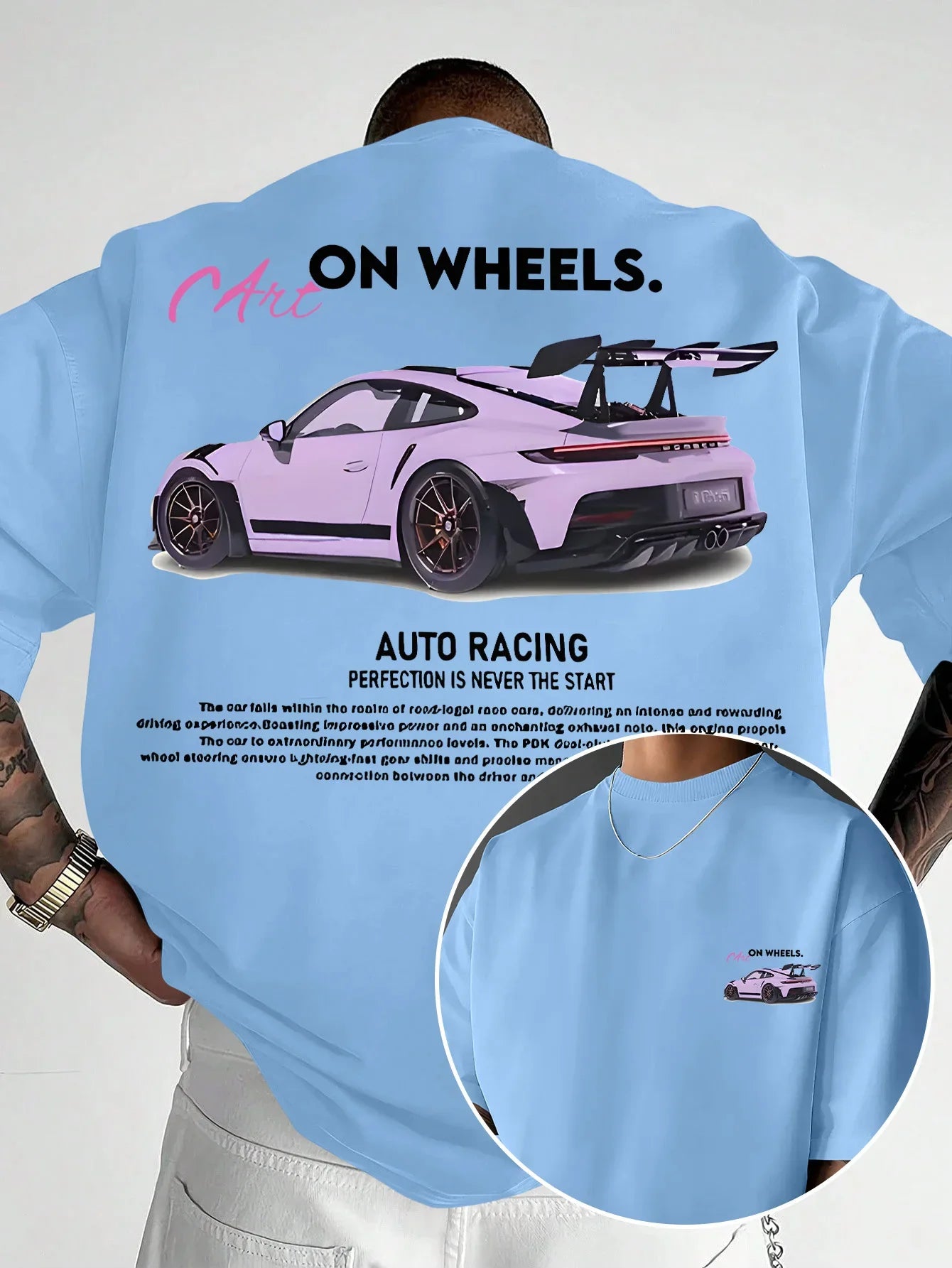 Men Summer Super Sports Car Theme T-Shirt Speed and Style Street Fashion Must Have Exquisite Illustration Design Summer Style
