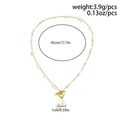 Elegant Irregular Imitation Pearl Beads Necklace for Women Vintage Party Wedding Tassels Choker Fashion Jewelry Accessories Gift