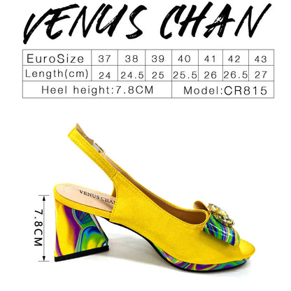 Fashion Purple Color Painted Rhinestones Elegant Peep Toe Sandals Shoes and Bag Set Italian Heels for Womens