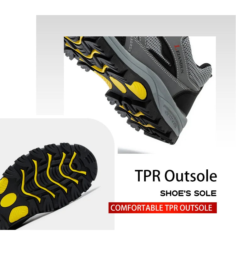 Men's Tactical Safety Shoes Breathable Steel Toe Puncture Resistant Work Shoes Wear-Resistant Protective Footwear